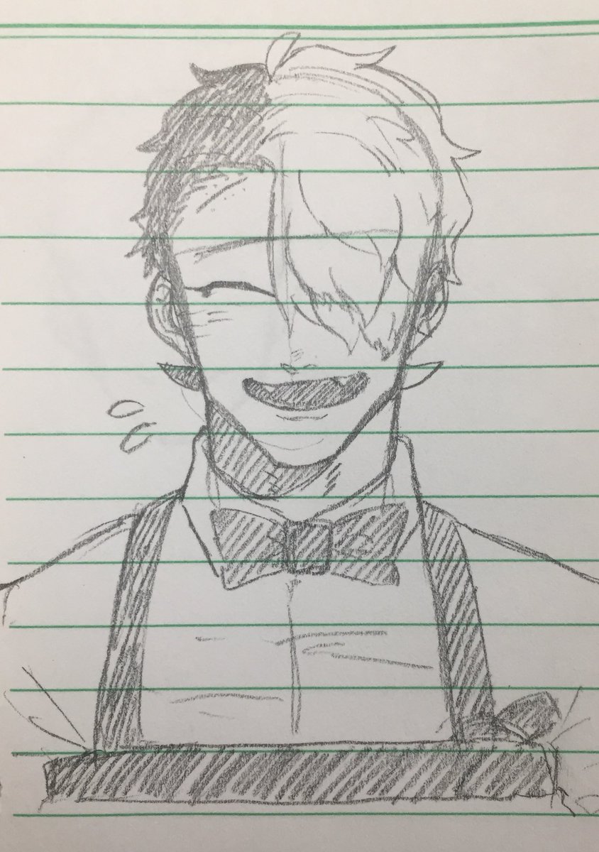 仕事の休憩時間に描いた私の仕事着を着た鎌池🌸
#ヤンロリ 