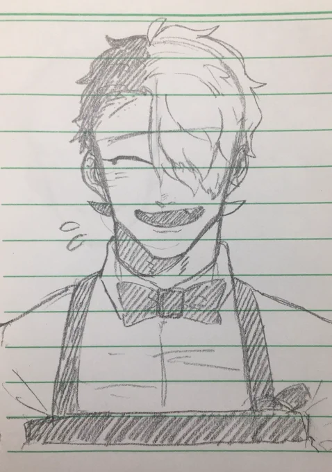 仕事の休憩時間に描いた私の仕事着を着た鎌池🌸
#ヤンロリ 