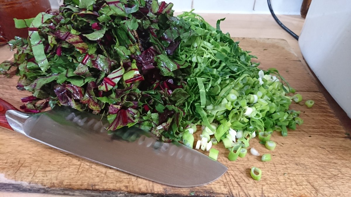 ecoveganmum's tweet photo. Fine weather upon us! Making a #Vegan #wastefree salad from beetroot leaves! #beets #makefoodnotwaste #veganlifestyle https://t.co/kh004WN85R