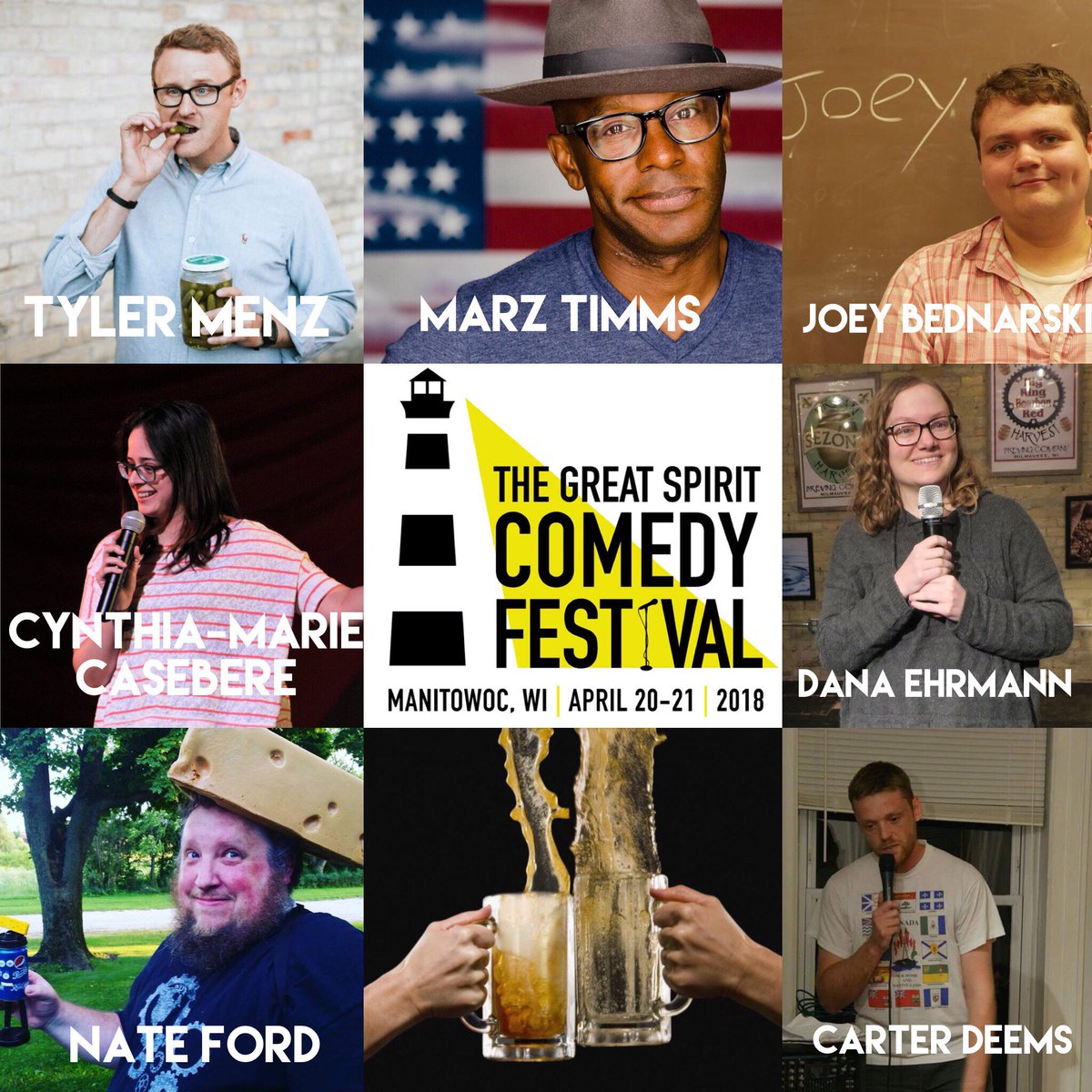 GreatSpiritCF's tweet photo. TONIGHT! 9:15 in Downtown @CityofManitowoc The Great Spirit Comedy Festival arrives! Don't miss @cpkojis, @cynestro, @JoeyBednarski, @VegetarianArms, @thebethhoyt, @TheOrvedahl &amp; MORE!! Get ur tix here: https://t.co/aBHkyNmgbS #thinkloveplay https://t.co/oLgLWmtvsf