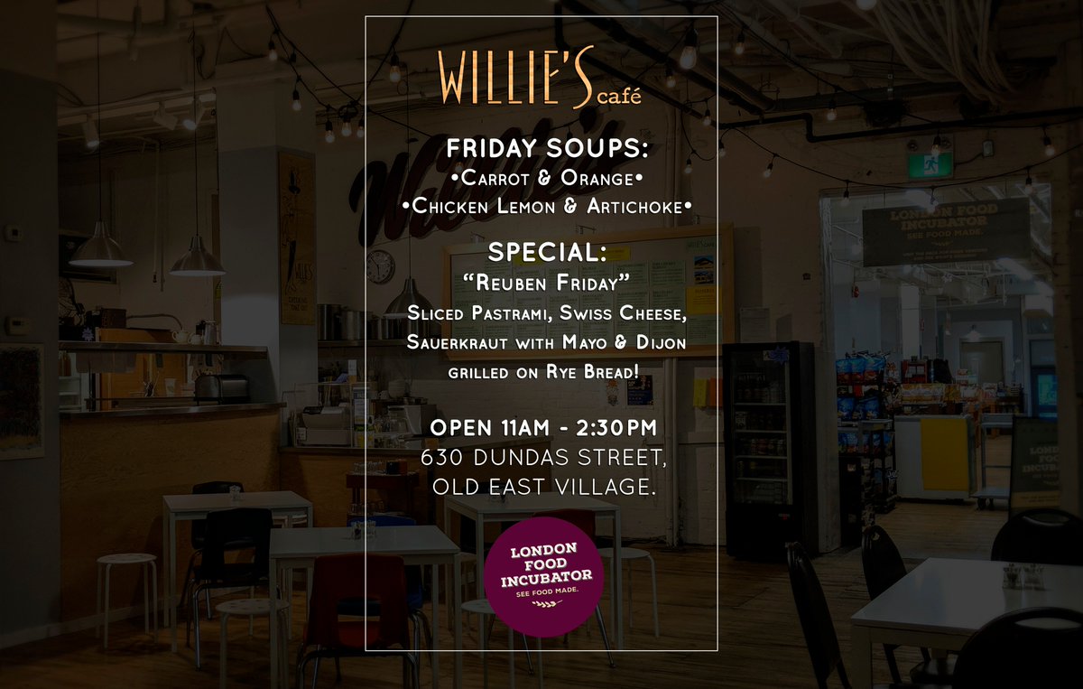 willies_cafe's tweet image. Food will be especially great today!

Why?

Because it's Friday! That's why!

Get your weekend started off right with a hearty and delicious lunch with us today! 

#FridayFeeling #7Degrees #OEV #630Dundas #LdnOnt
