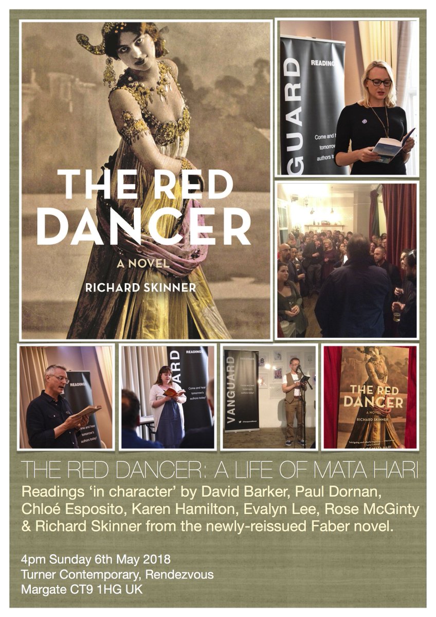 RichardNSkinner's tweet photo. Back by popular demand, the Red Dancer 'in character' readings by @BlueGold201 Adrian Cross @ChloeJEsposito @KJHAuthor @Evalyn7 @rosemcginty &amp; me will be performed on Sun 6 May at the Spring @MargateBookie. Hear the story of Mata Hari told from 7 POVs... #TheRedDancer @FaberBooks https://t.co/BItLLA2r5d