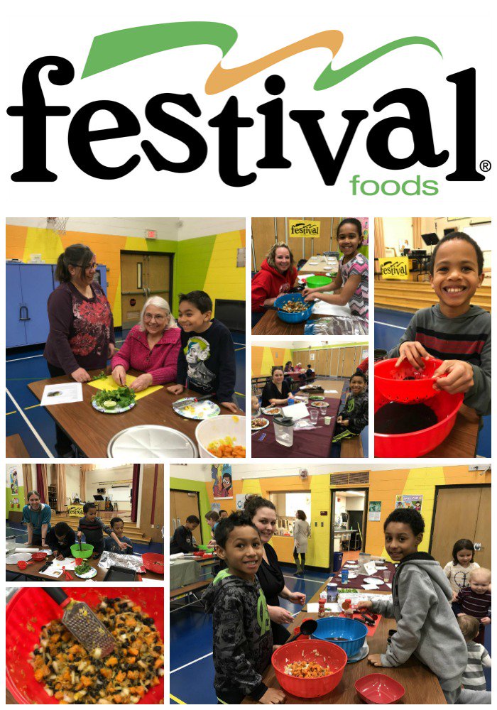 Our families had a great time at our <a href="/festfoods/">Festival Foods</a> sponsored Family Dinner Night on April 10, 2018! Our students and their families got to learn about ingredients, prepare a meal, and then enjoy it together!