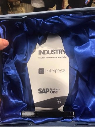 GetEnterpryze's tweet photo. Woo hoo! We were delighted to be awarded the SAP Industry Solutions Partner of the Year EMEA 2017 during the SMB Innovation Summit in Orlando #awards #sme #getenterpryze #SMBsummit2018 https://t.co/pRvMqymbGJ
