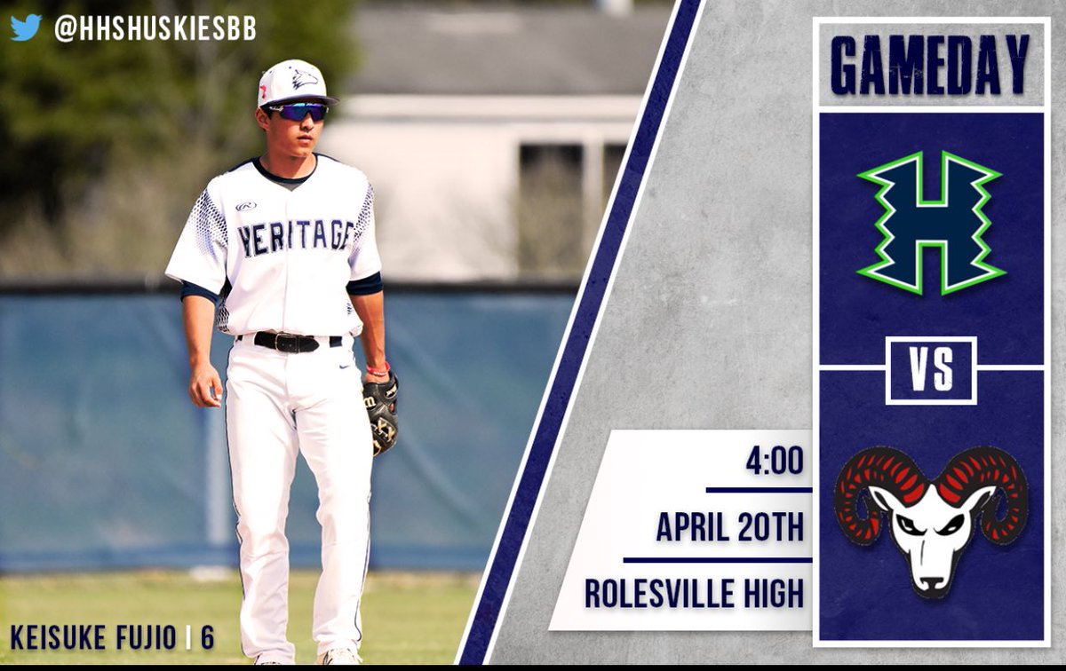HHSHuskiesbb's tweet photo. GAMEDAY!! Your Huskies are back in action on the road today @RolesvilleBSB. Gametime is 4pm! #GoHuskies #Rake4Jake #P4H https://t.co/FMMkYk5VBA