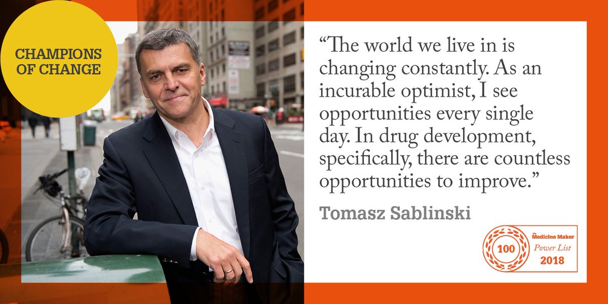 medicine_maker's tweet photo. #1 Congratulations to Tomasz Sablinski (@TSablinski) who was voted #1 in our #ChampionsOfChange category #2018PowerList! https://t.co/mNdBubp9VW https://t.co/iHTZH9vNxJ