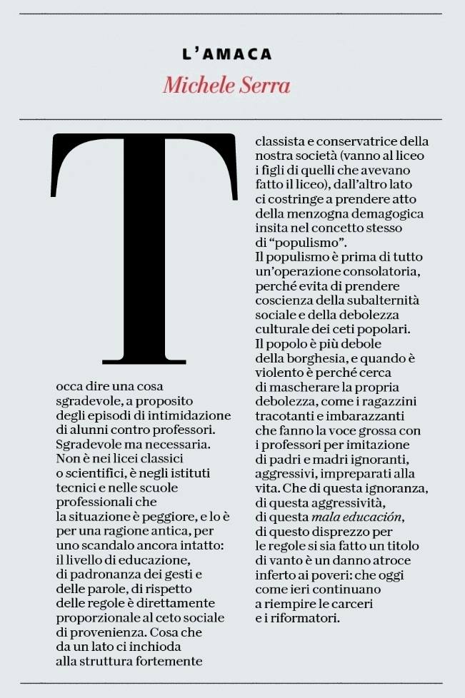 ania_stef_'s tweet photo. Sono figlia di una casalinga e di un operaio, ho frequentato un Istituto Tecnico e i professori facevano i complimenti a mia madre per la mia educazione. Sono una delle tante e dei tanti. Michele Serra è un poveraccio. https://t.co/UGBE1VW4Uc