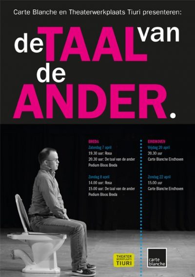 TheaterTiuri's tweet photo. Vanavond en zondagmiddag bij @StichtingCB Eindhoven onze coproductie De Taal van de Ander te zien https://t.co/rB5v89fkam
