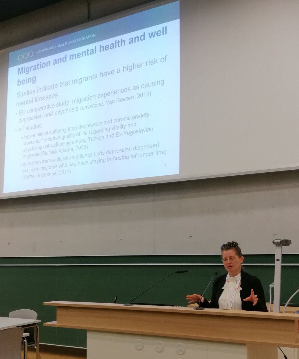 Ursula Trummer: Studies indicate that migrants have a higher risk of mental illnesses. #interfasolconference #interfasol