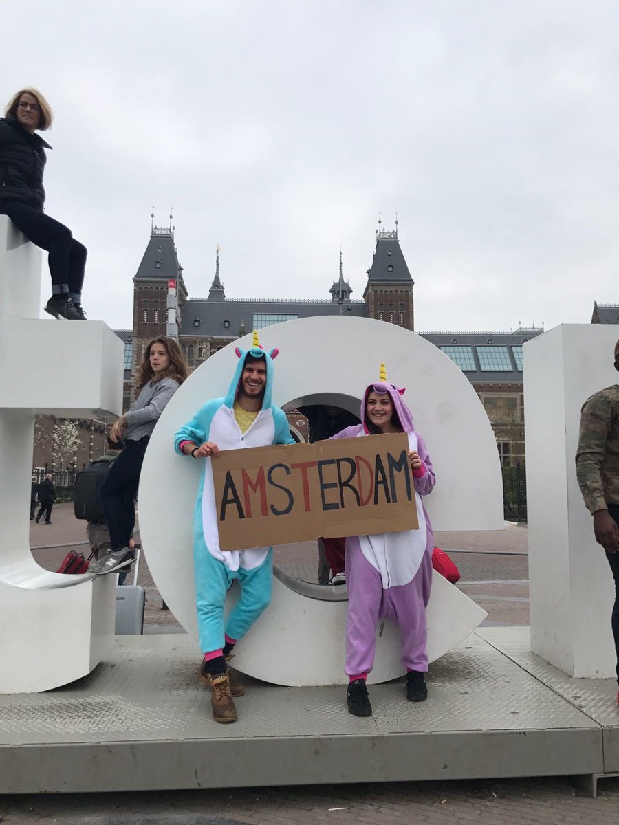 thesubath's tweet photo. Last Fri 13 pairs of students set off in a race to hitchhike to Amsterdam for charity. So far they've raised over Β£6000 for @bathraggies Big 4 charities! π #BathtoDam #charity #hitchhike https://t.co/EJETmTlPOA https://t.co/QYzn2vpNJz