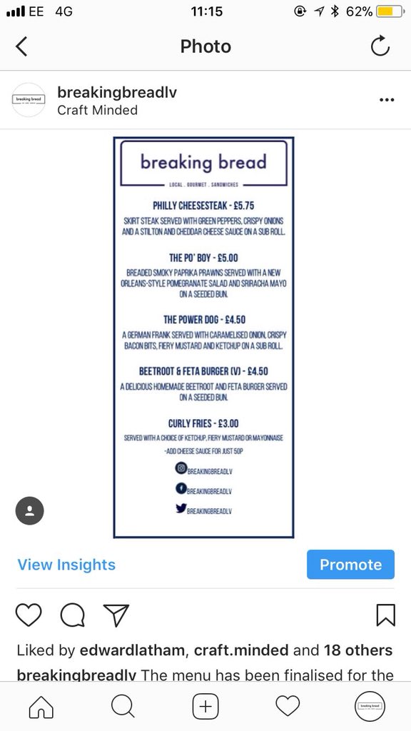 JakeGerardNolan's tweet photo. My mate @edwardlatham is serving up belter butties in @craft_minded this weekend 

If your down the baltic go find out how good @breakingbreadlv butties are https://t.co/QPaybSmlMi