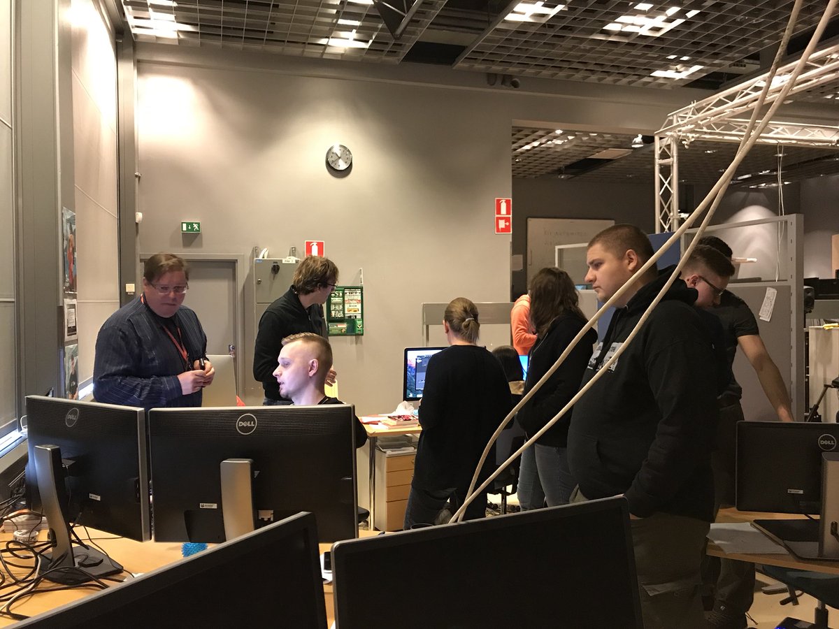 karlssonke's tweet photo. @fh_stpoelten #fhstp professor Dr. Schrittwieser and his students visited @LapinAMK #programminglab pLAB and looked at the VR  and AR projects and discussed co-operation possibilities. 
#greatexchange #jointlectures  #visitusagain #seeyosoon #lapinamk @sschritt #newprofessionals https://t.co/YZllCwAxyq