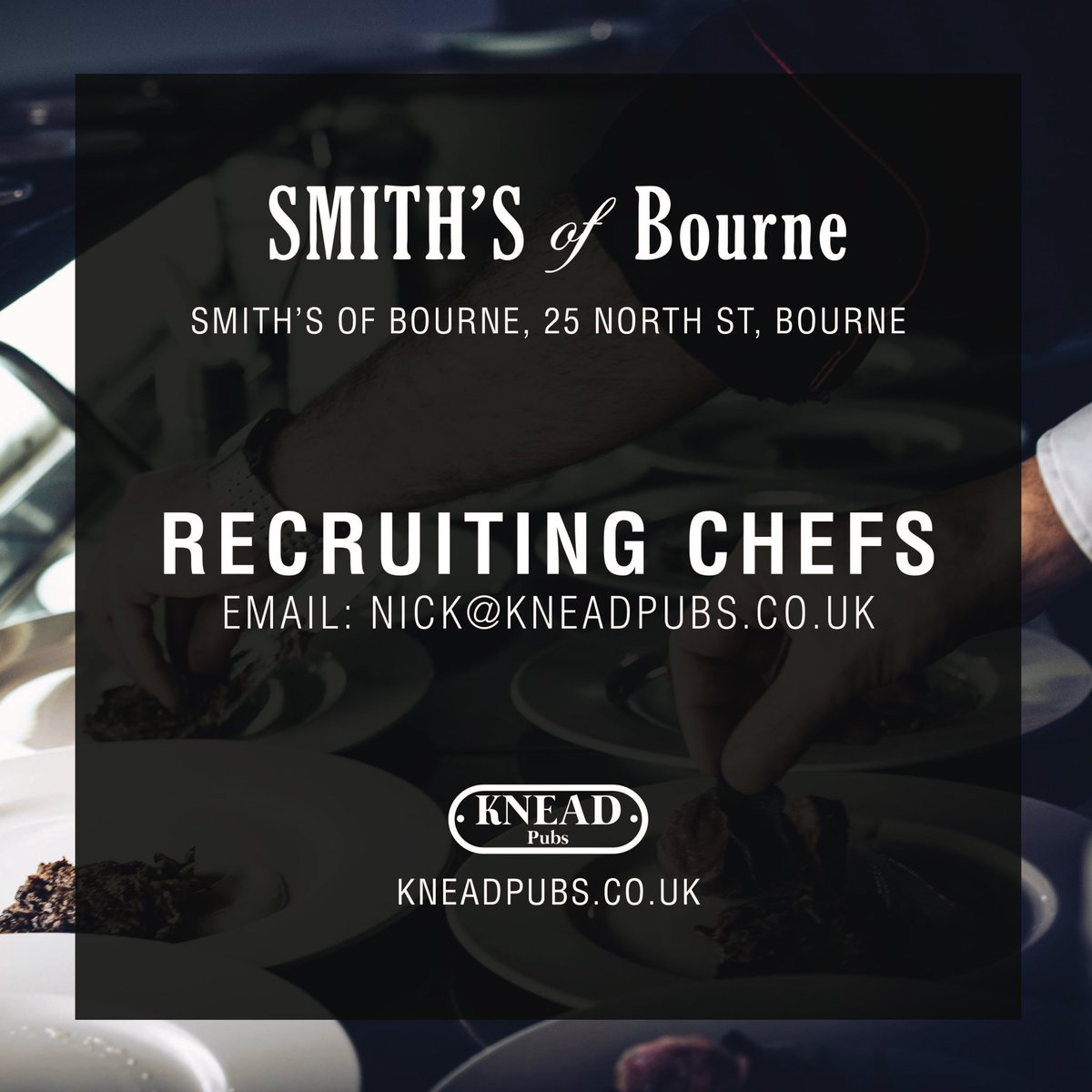 Smith's Of Bourne (@smithsofbourne) on Twitter photo Full time and Part time positions available, experience required and a cracking sense of humour is a must too! Pop your CV in or email to smiths@kneadpubs.co.uk Full time and Part time positions available, experience required and a cracking sense of humour is a must too! Pop your CV in or email to smiths@kneadpubs.co.uk
