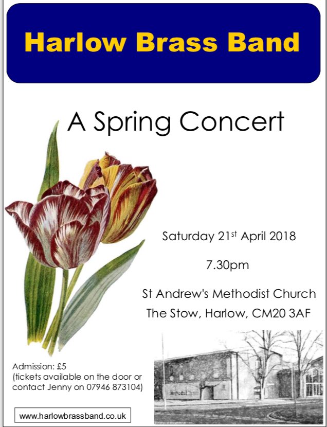 Great final rehearsal for our concert tomorrow. Come and join us! #harlow #music #brassbands #bigupharlow
