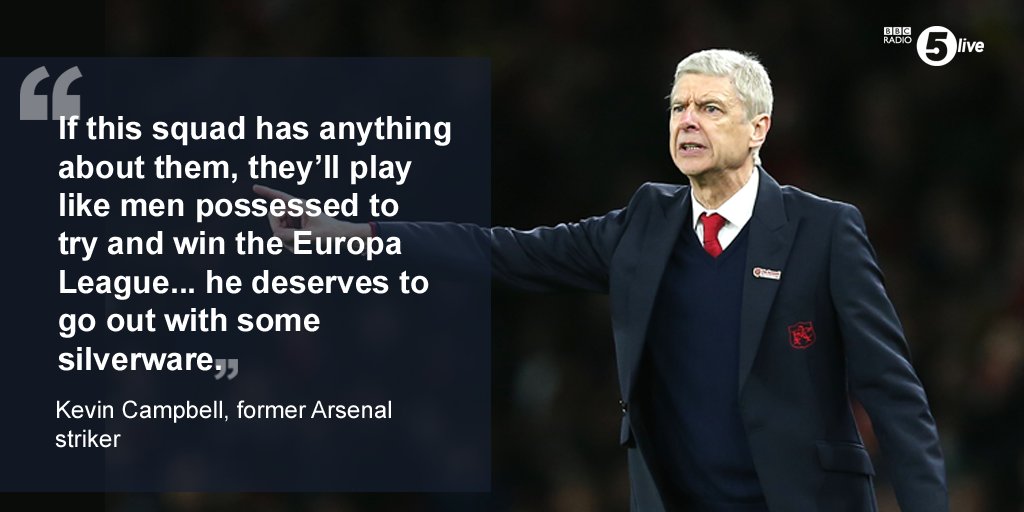 bbc5live's tweet photo. "He deserves to go out with some silverware."  

Former #Arsenal striker @1kevincampbell talks @EuropaLeague after it was announced that Arsène Wenger is set to step down as #Arsenal manager at the end of the season 

Reaction 📻👉 https://t.co/5VE3GEomjt 

#MerciArsène ⚽️ https://t.co/JFybRenT9b