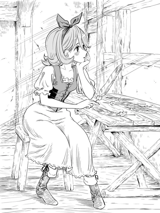 #みなさん去年の今頃はどんな絵描いてましたか 
こんなの描いてた。この子のお話もいずれは描きたい。 