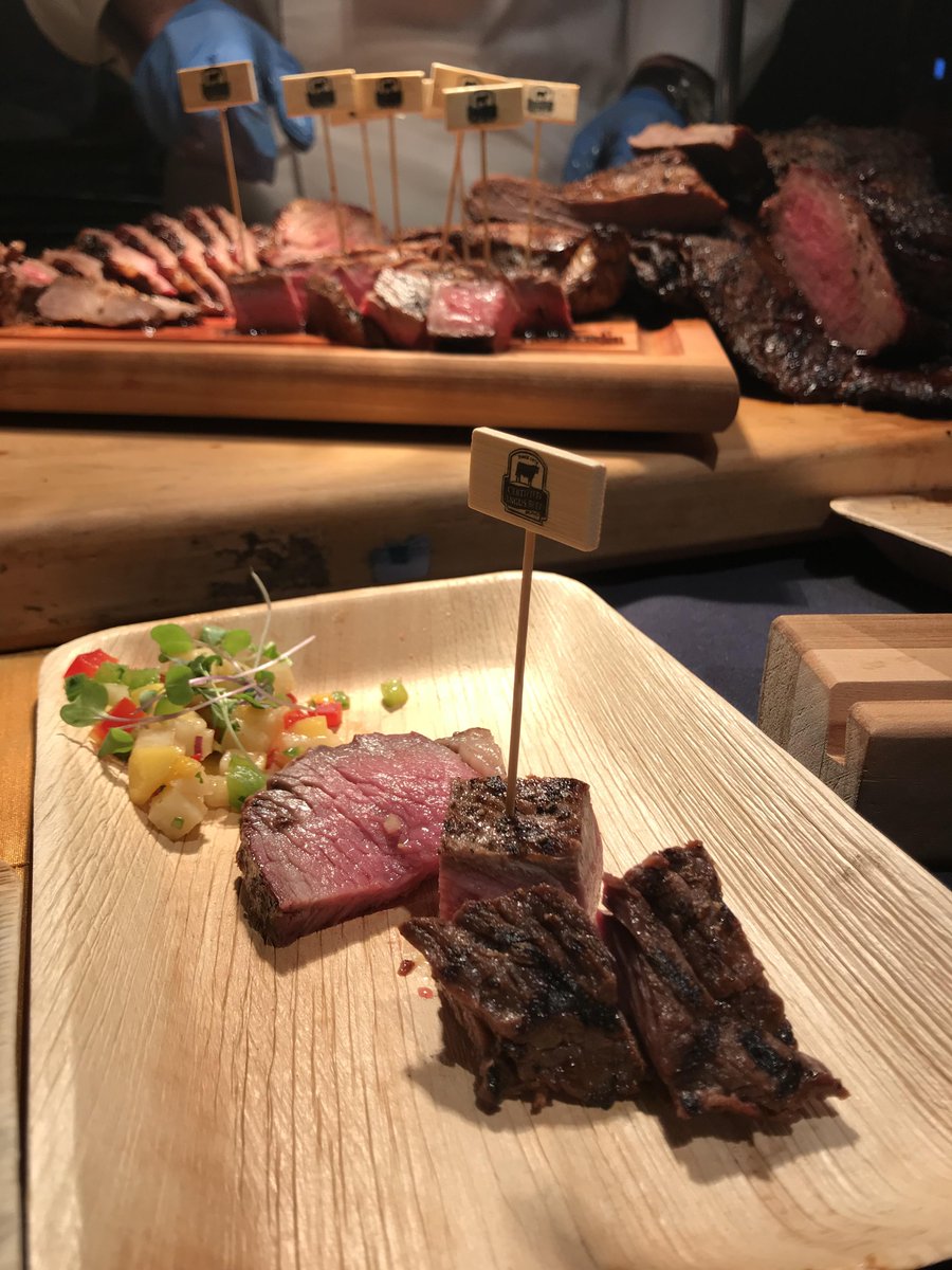 CertAngusBeef's tweet photo. Chef Peter showed off three delicious dishes featuring the sirloin flap, tri-tip and #prime strip steak at #CIAWOF20 in Napa Valley, California! https://t.co/jMTSAJJRdR