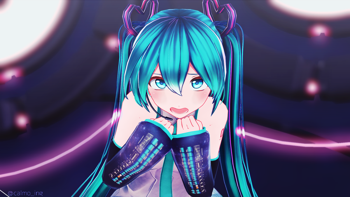 初音ミク 「何かに怖がっているミクさん 」|カルものイラスト