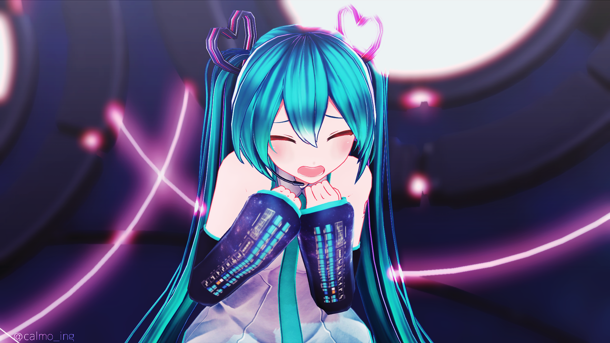 初音ミク 「何かに怖がっているミクさん 」|カルものイラスト