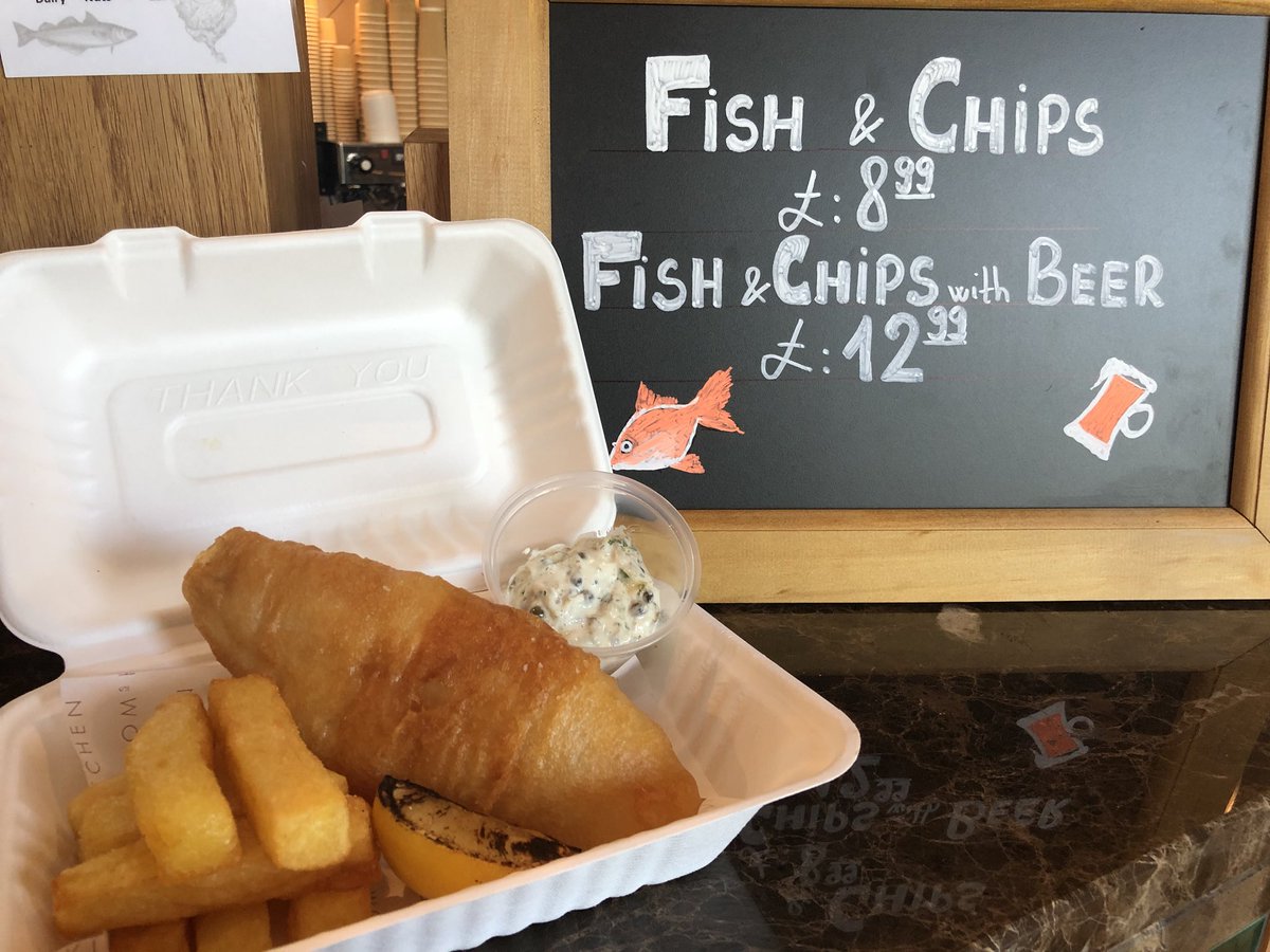 Fish N Chip made to order today at #tomskitchendeli #canarywharf #london #britishfood #dailyspecial #boom #friyay