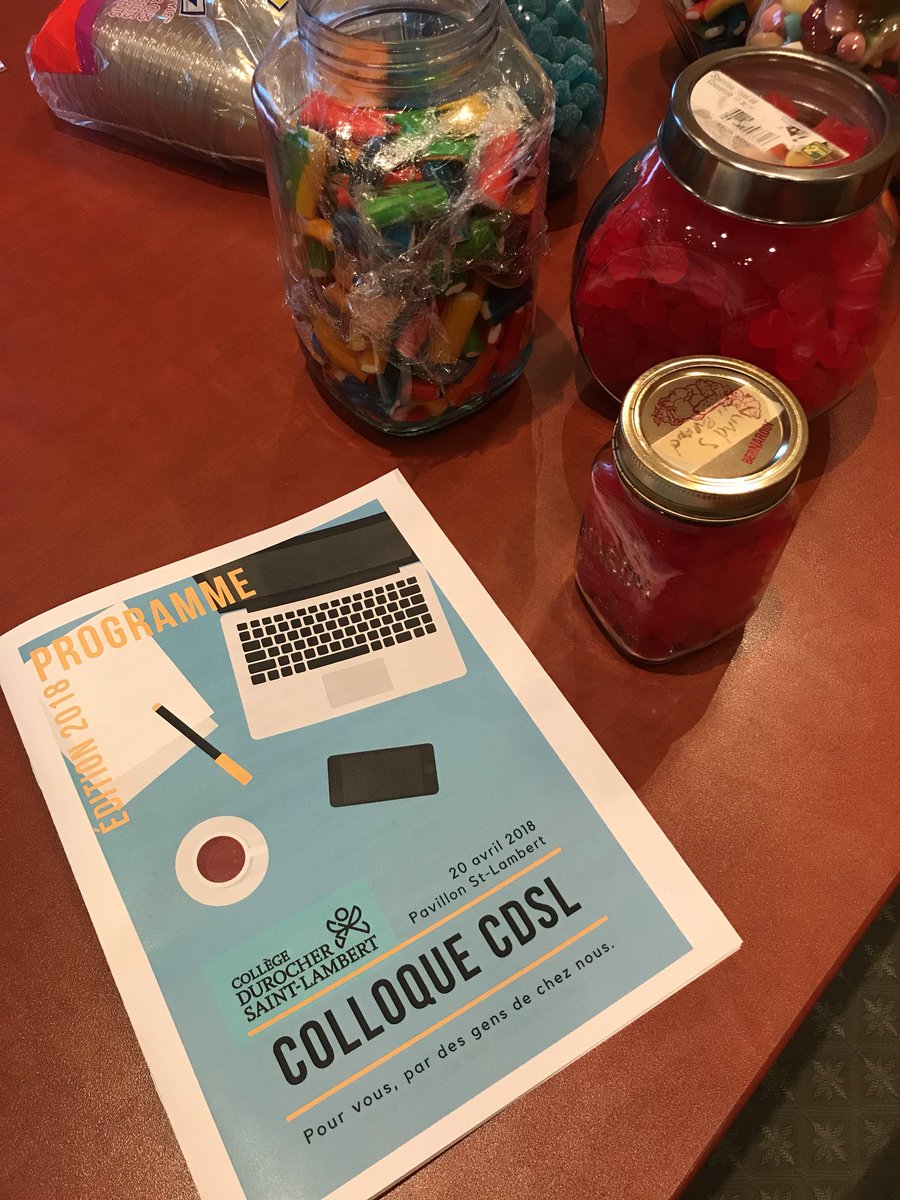 Christianleb's tweet photo. Aujourd’hui sera une journée de formation au @CDSL_ où les profs et le personnel formeront ... les profs et le personnel. Dîner pédago, salon des bons coups et conférence de @SteveMasson  sur les stratégies pédagogiques pour favoriser l’inhibition. Même les bonbons sont au RV! https://t.co/KQTdhW6W26