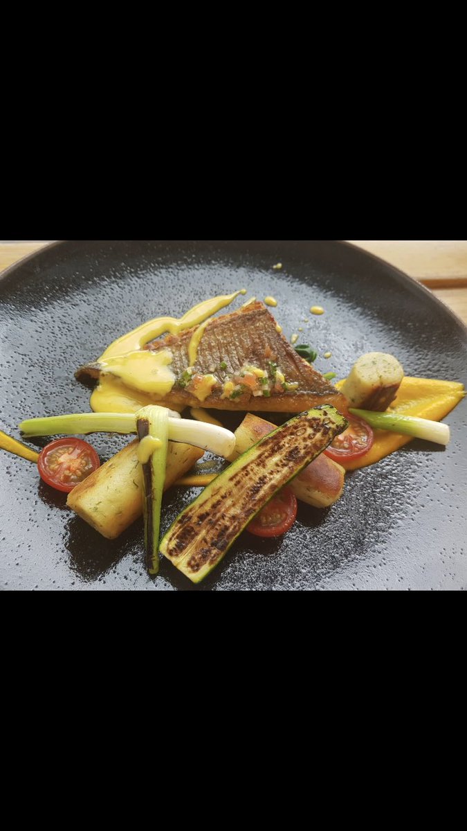 Sea Bass And dill gnocchi saffron sabayon