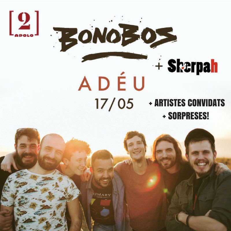 ☛ ADÉU BARCELONA! ÚLTIM CONCERT! ☚

Vols viure el nostre ÚLTIM CONCERT? 
El 17 de Maig a [La 2] de la Sala Apolo serà la darrera nit EN ELÈCTRIC. Us hi esperem. 

Entrades anticipades aquí:
sala-apolo.com/ca/programacio…