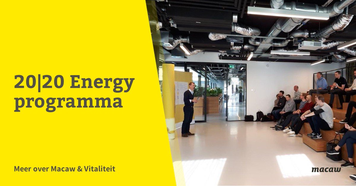 "Iedereen met meer energy naar huis" dat is de challenge van Macaw. Meer weten over ons 20|20 Energy programma en onze vacatures? Lees: bit.ly/2F2mIAe  In samenwerking met <a href="/LifeguardNL/">Lifeguard</a> en toptrainers <a href="/uytdehaage/">Jochem Uytdehaage 🔋🚴‍♂️ 📘</a> !