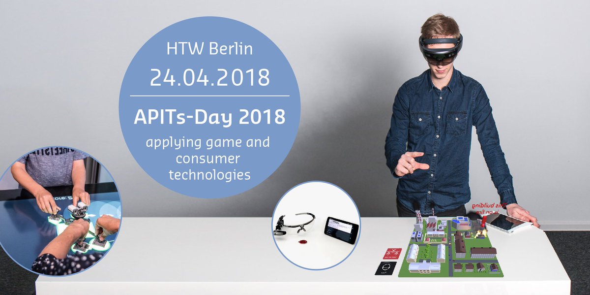 APITs_Berlin's tweet photo. Was vereint #Industrie, #Automotive, #Handwerk, #Health, (Aus-/Weiter-)#Bildung, #Kultur? Nutzung von Consumer Electronics (#Wearables, #HoloLens, #Kinect, ) &amp; Game-Technologien (#VR, #AR, #MR, #GameEngines, ) hilft. #APITs_Day Ausprobieren &amp; Vernetzen: https://t.co/MeF2SS6vaE https://t.co/Cen0JfCMTx