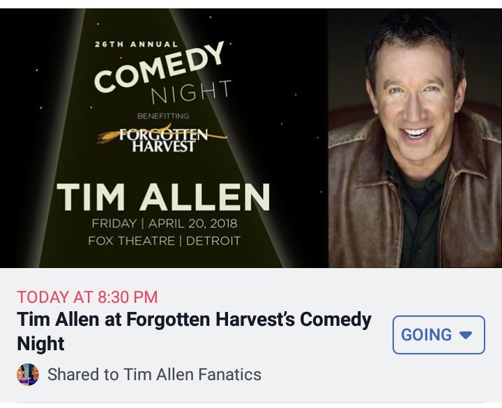 GinaH89's tweet photo. Tonight is the night I have been waiting for, for 4 months. Seeing @ofctimallen in Detroit!!
#laughs #standupcomedy
#ForgottenHarvest #TimAllen
#1TimAllenFan https://t.co/0mN9EWs0bZ