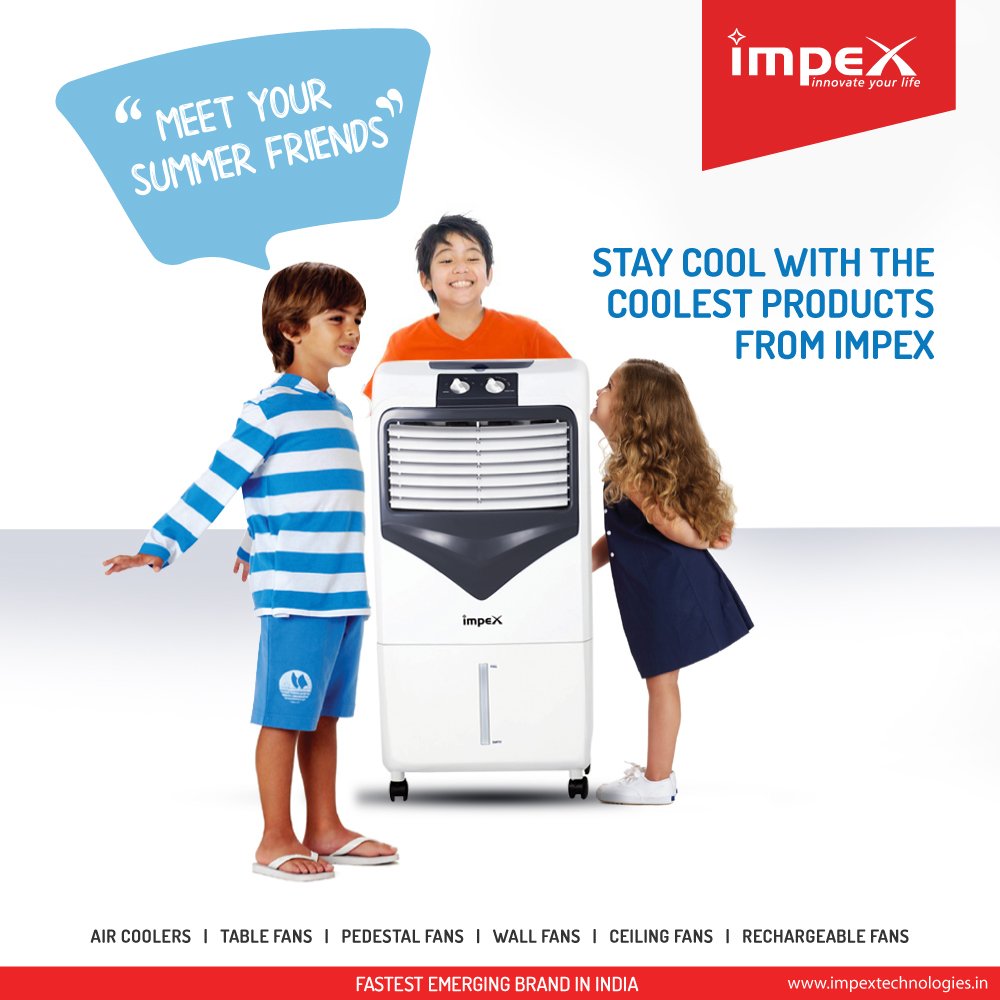 ImpexHome's tweet image. Keep all the fret and fuss of summer heat at bay and get ready to welcome your summer friends! The fastest emerging brand in India is all set to keep you chill with it&apos;s most innovating products. Enjoy the breeze and stay cool!
#AIRCOOLERS #TABLEFANS #PEDESTALFANS #WALLFANS