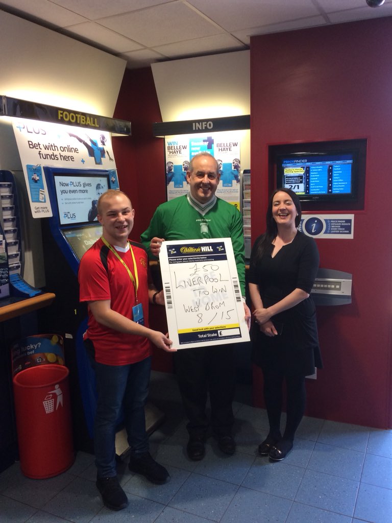 Visited <a href="/WilliamHill/">William Hill</a> Flint to support “wear a football shirt day “ ahead of next weeks april 27 th event raising money for the <a href="/BobbyMooreFund/">Bobby Moore Fund</a> -I’ve got my old House of Commons team shirt on - great to raise awareness  of bowel cancer &amp; a £50 charity bet aswell on saturdays game