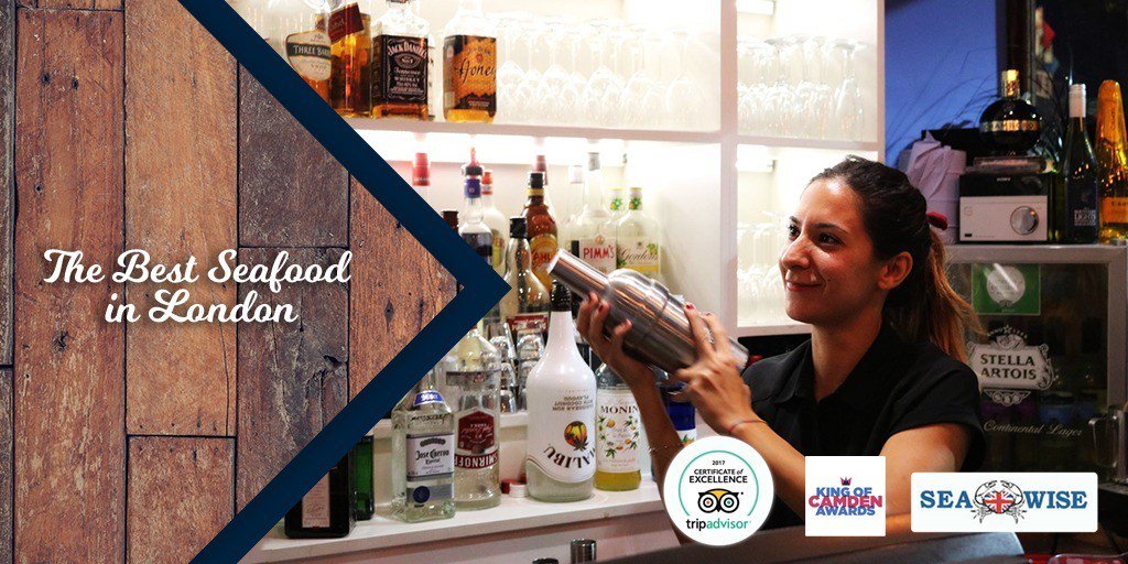 SeawiseCamden's tweet photo. Check out our #TripAdvisor reviews! We have been awarded the #CertificateOfExcellence many times over! Plus won #BestFood at #KingOfCamdenAwards - #Seawise in #Camden #London @CamdenMarket #SeafoodCamden #FishRestaurantLondon #FishRestaurantCamden #CocktailsCamden https://t.co/0v4Bc9NejP