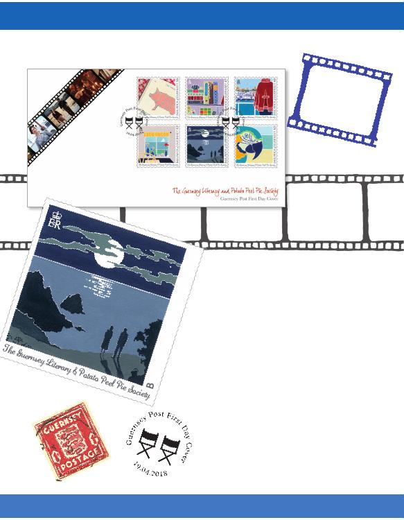 [2 of 2] Our First Day Cover celebrates the release of the film adaptation of The Guernsey Literary and Potato Peel Pie Society book, which tells the largely untold story of Guernsey’s occupation by the Germans in WWII