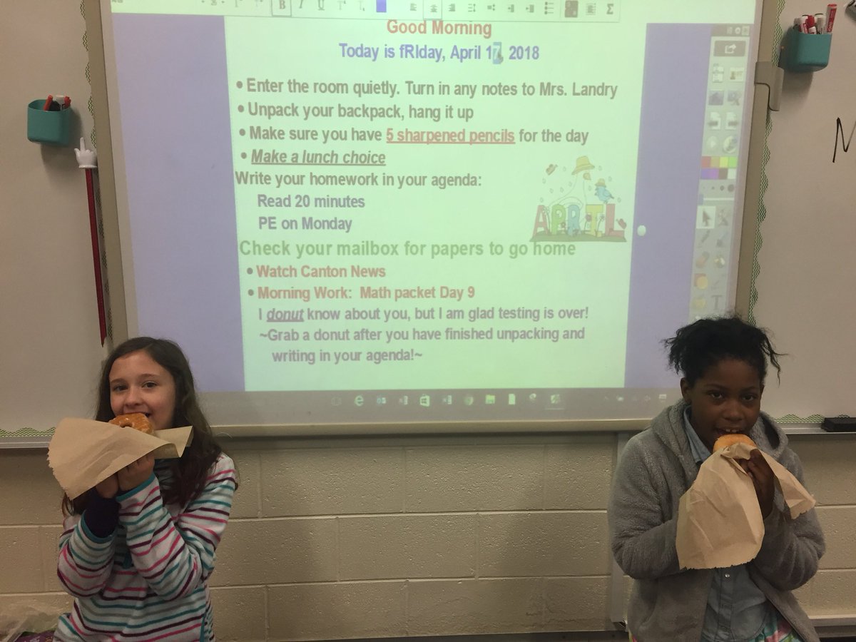 Post-testing treat for my sweet kiddos! <a href="/CantonSTEM/">Canton STEM Academy</a> <a href="/_DrAbbyMay/">Abby May</a> #TheyWorkedHard #TheyEarnedIt #DonutsMakeMorningsBetter #Thrive