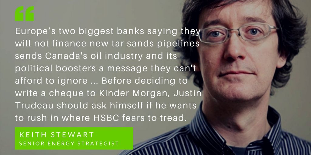 GreenpeaceCA's tweet photo. #BREAKING: Banking giant @HSBC rules out financing #KeystoneXL & #Line3 pipelines and new #tarsands projects — looks like new loans to #KinderMorgan's too! 🙌 Full statement >> https://t.co/UfWylwmg7Z #stopkm #cdnpoli #bcpoli #JustinCrudeau #nokeyxl #stopline3 #ProtectTheInlet https://t.co/DGxevfdyqv