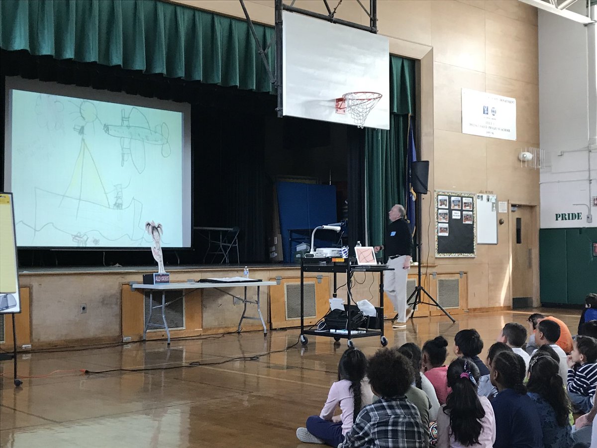 OakParkElem's tweet photo. Author/Illustrator Richard Torrey visited OP to share his passion for drawing and his books including #Allysaurus Ss loved watching him draw and learning about how his stories came to be. Thank you Richard Torrey! https://t.co/Crh7R8Z17j