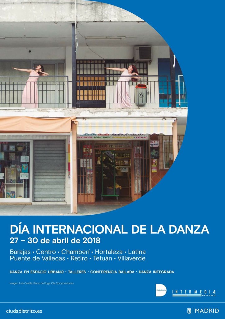 CulturaDanza's tweet photo. DANZADAS Programación del #DID2018 Día Internacional de la Danza
La danza toma la calle... @CiudaDistrito ha desarrollado junto a las Juntas de Distrito una programación cultural para todos los públicos en 9 distritos #MADRID del 27 al 30 abril
Info: https://t.co/JIfpgRt6a0 https://t.co/ZbdeYuCj2L