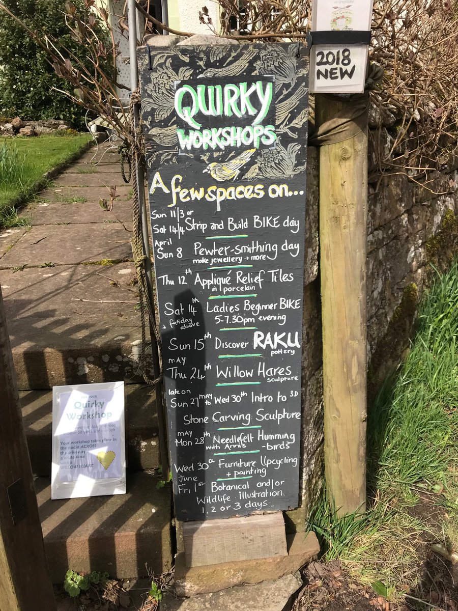 Wainwright_Pub's tweet photo. Passed the excellent @QuirkyWorkshops sign on our Greystoke to Penrith walk - lovely lady there told us the exciting new programme starts in May, keep a lookout on https://t.co/6v9svVHxXw https://t.co/voveroYQx4