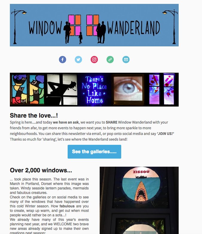 Over 2,000 Windows were transformed as #WindowWanderland events took place across the nation...Find out more in our latest newsletter mailchi.mp/88478e816246/w…] Don't forget we need your support a simple #RT or #Share #ThankYou