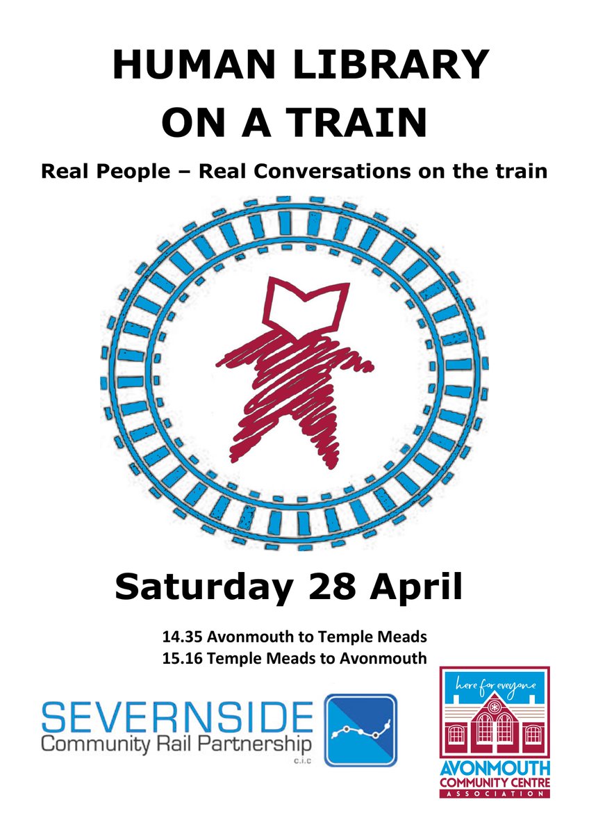brunelsbridge's tweet photo. What could possibly be better than talking about the bridge whilst riding on a train? (There are lots of other really interesting things to talk about too.) Join the #HumanLibraryOnATrain #HLT with @SevernsideCRP Sat 28th April - 14.35 Avonmouth to BTM, 15.16 BTM to Avonmouth. https://t.co/QXAtyfnNgG