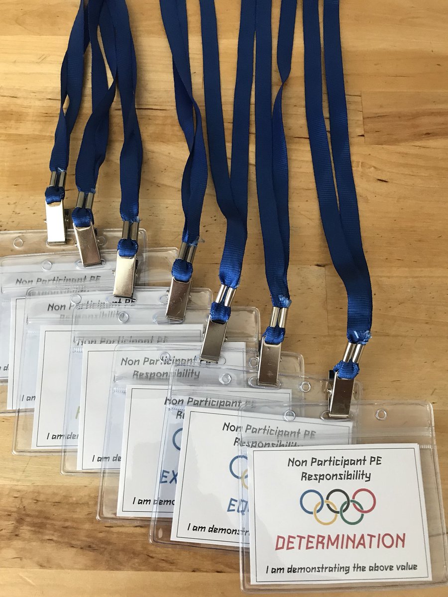 RathMiss's tweet photo. New non participant lanyards 👍🏻 linking with Olympic and values within sport and PE @ShareLearnT @PE4Learning #pe #values #involvementforeveryone https://t.co/nczVZlPVUL