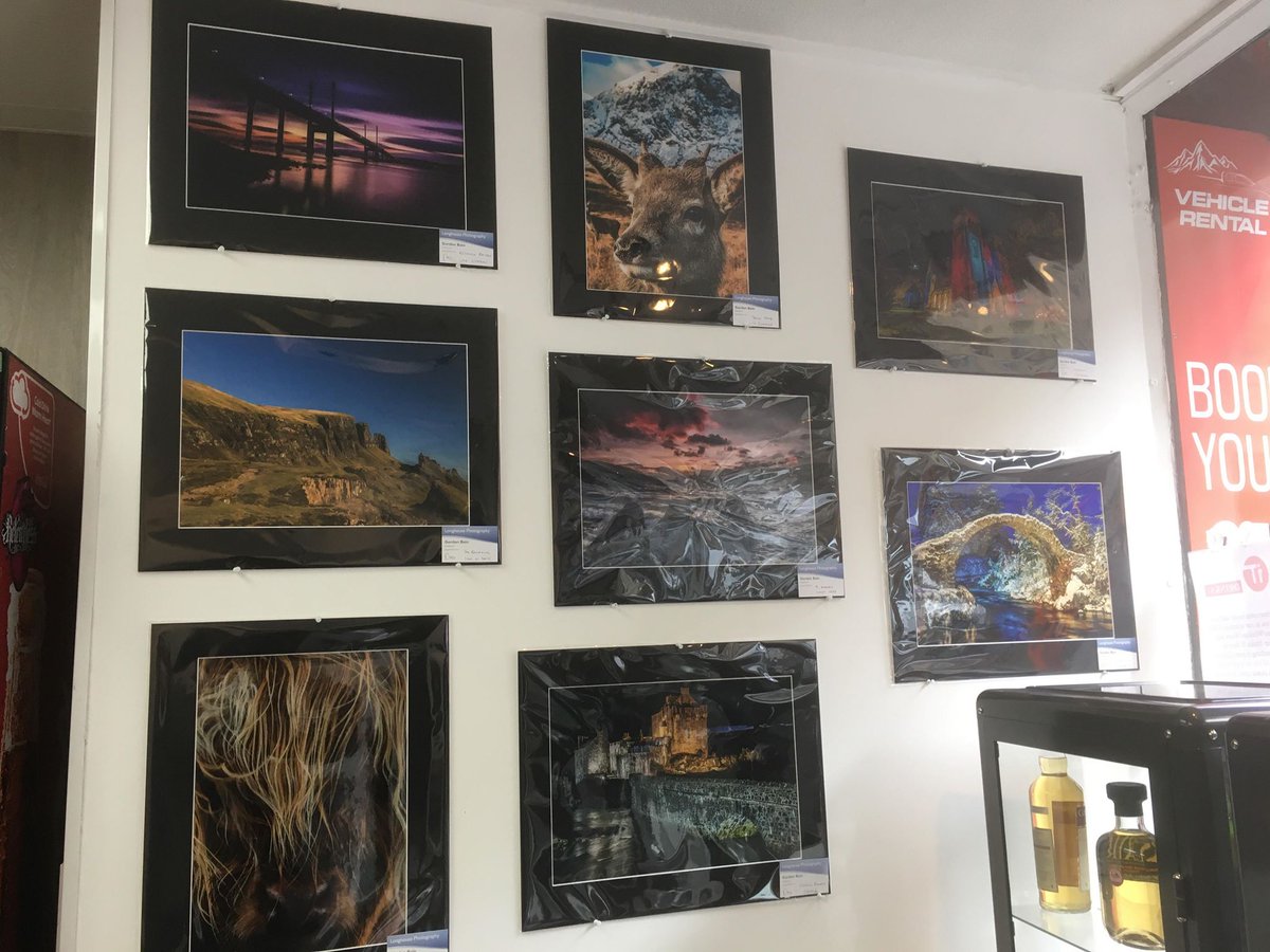 InvernessTaxis's tweet photo. Have you been to our newly refurbished shop on Church Street yet? Not only can you book your taxi, but we also sell great gifts. Look at these fantastic print pictures from @gordiebain, all available to buy! :) #ITShop #ITTaxis #Inverness #Highlands #ScottishGifts #ScotSpirit https://t.co/ozinNwBj6U