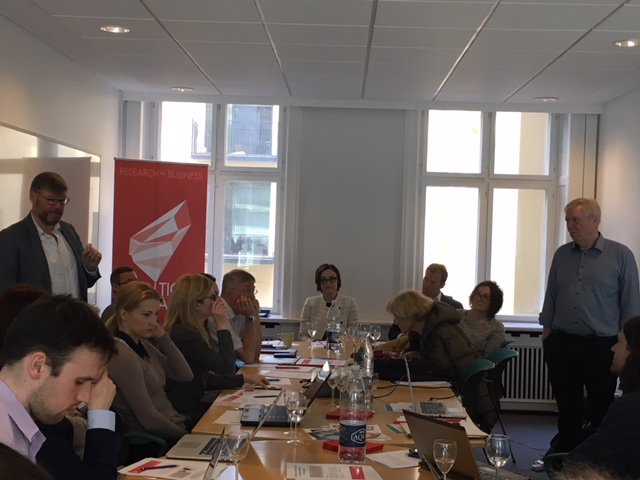 bdforumorg's tweet photo. How can companies benefit from a closer dialogue with researchers? #BalticTRAM in Copenhagen for two days of talks with fantastic partners @Vaekst @GreaterCph @CBSS_SRIA @baltic_sea_prog @desy https://t.co/CScmKrldyC