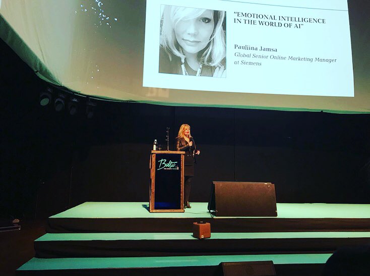 pauliinajamsa's tweet photo. ‘No one wants to feel like another line in a spreadsheet - the best way to hack the algorithm is by being human’ - speaking about #EmotionalIntelligence and #tech at Baltic for Events Forum in Estonia #bfef #speaker https://t.co/Hw6XUzd5ld