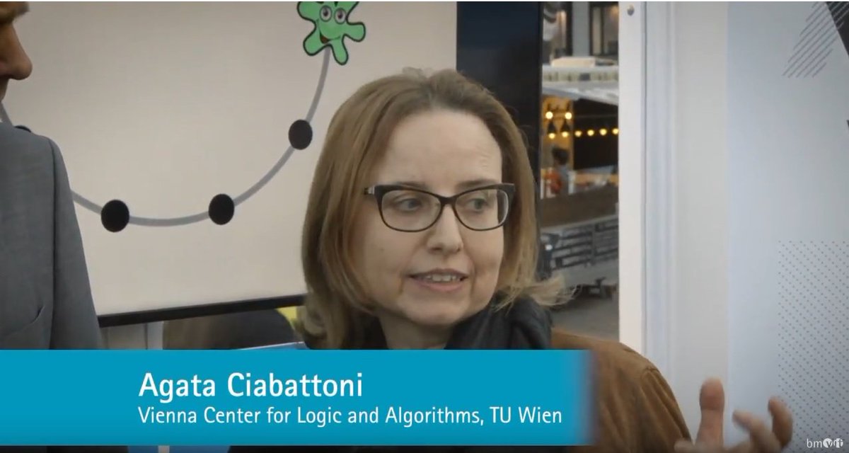 vclaTUwien's tweet photo. Videohighlights @bmvit #lnf18 Am Hof mit VCLA Fang das Virus ⌛3:40 #informatik #algorithmen60 🤩 @agataciab Agata Ciabattoni „the logic and algorithms are everywhere” – Die Logik und Algorithmen sind überall @tuvienna https://t.co/XlTmWeMXYR https://t.co/lKUlHH1gQC