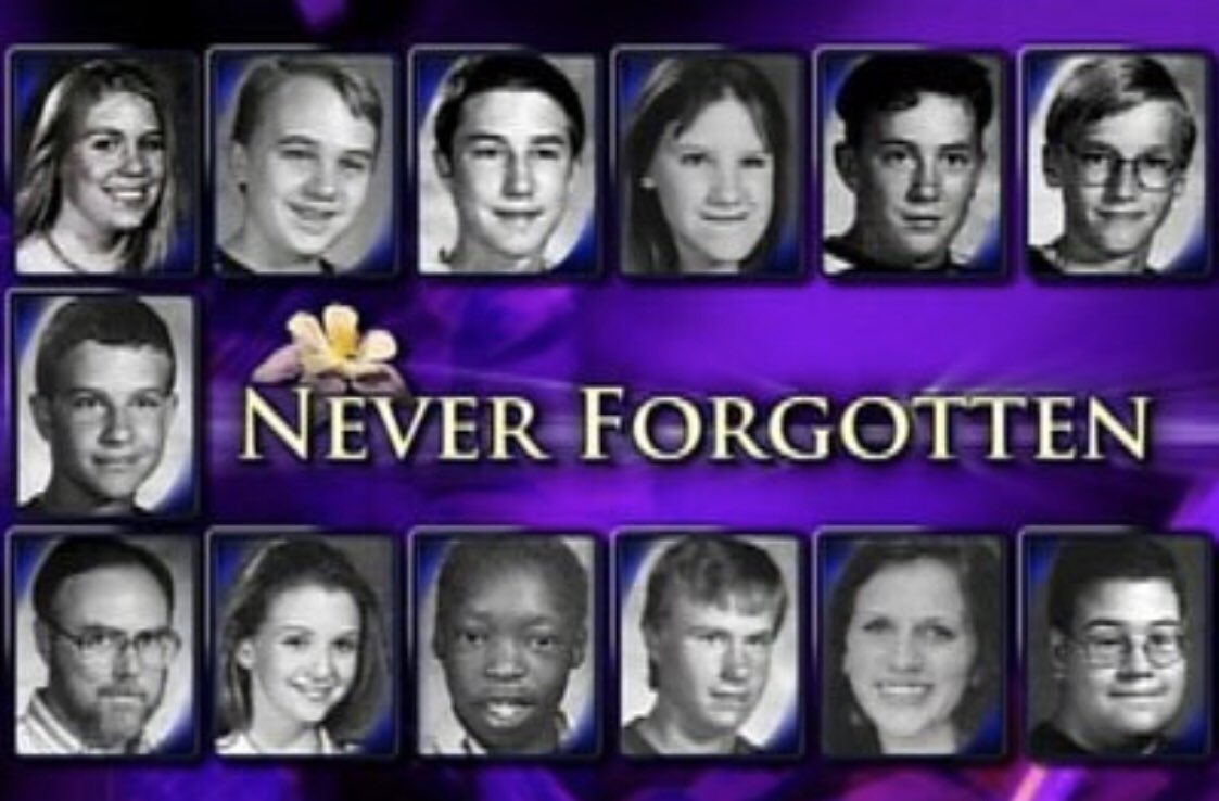 19 years ago today... 13 innocent lives were taken at #Columbine high school. Today— and all days— we honor &amp; remember them. #NeverForget #9NEWS
