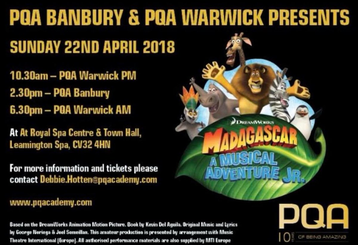 PQAWarwick's tweet photo. https://t.co/DhrE3ojuWl

Last remaining tickets for our show on Sunday can only be obtained via the website or calling in the spa centre box office direct. https://t.co/n379OJNPkv