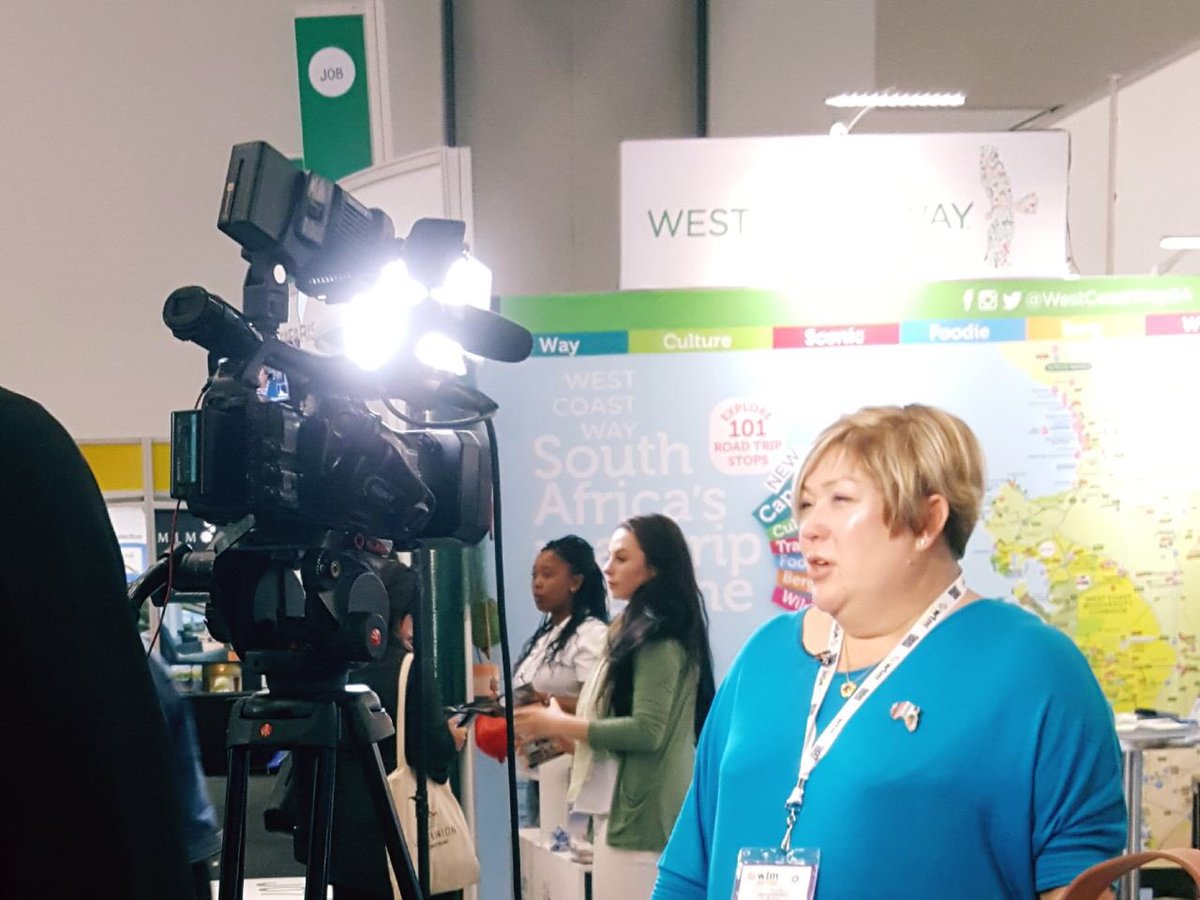 WestCoastWaySA's tweet photo. #WestCoastWay founder @CarmenLerm is being interviewed by @africatraveltv at the @WTM_Africa
#WTMA2018 #ExperienceTheWorld https://t.co/Huu3UskJcL