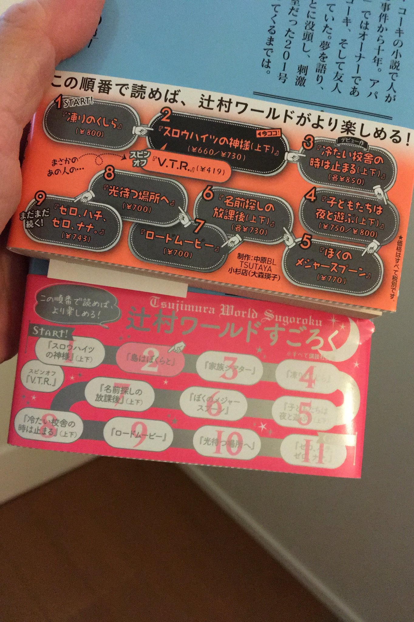 まゆ على تويتر 今日は この本を買って来ました もうこうなったら 辻村深月 全作品読破してやろう で 困ったのは 帯に書いてあるオススメの読み順 微妙に違うんですわ でも 私は 最初に スロウハイツの神様 を読んだから 次 島はぼくらと を読みます